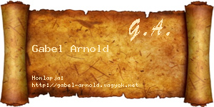Gabel Arnold névjegykártya